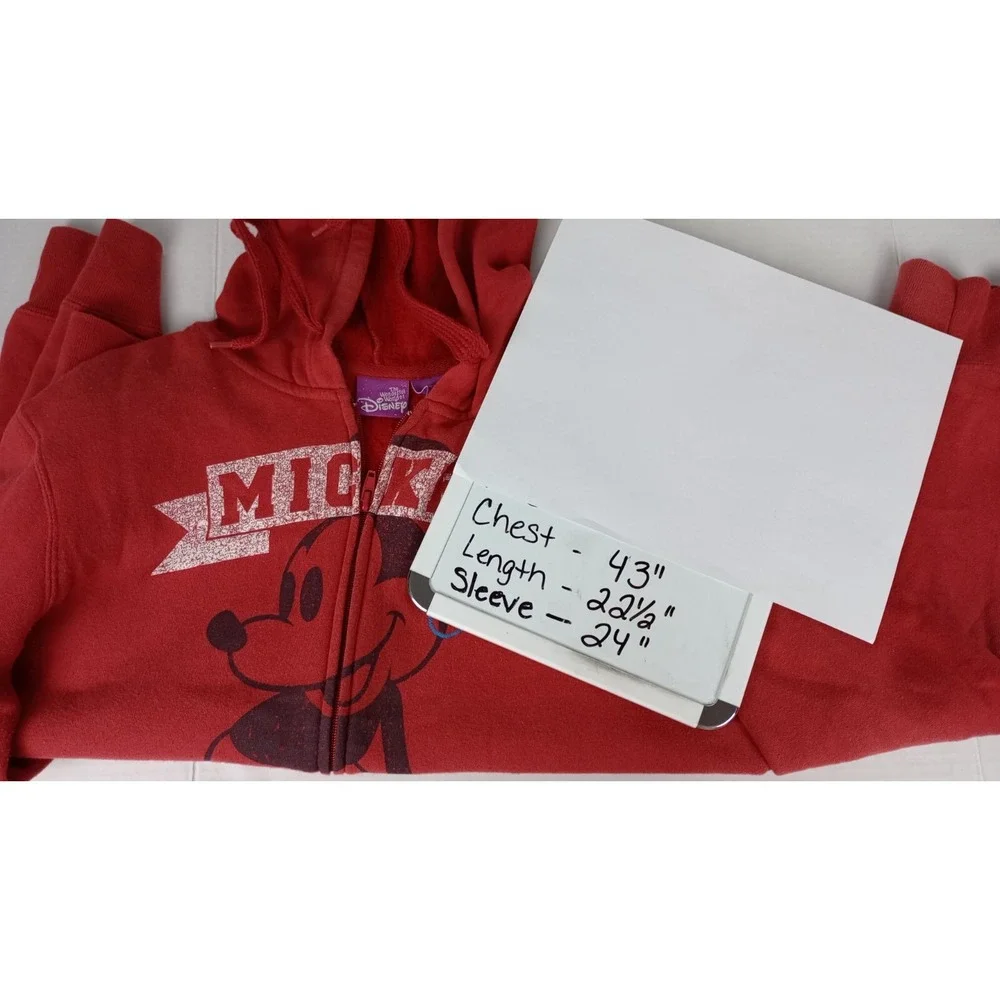 Disney Junior Size XL 15/17 Red Mickey Mouse Zip Hoodie Jacket